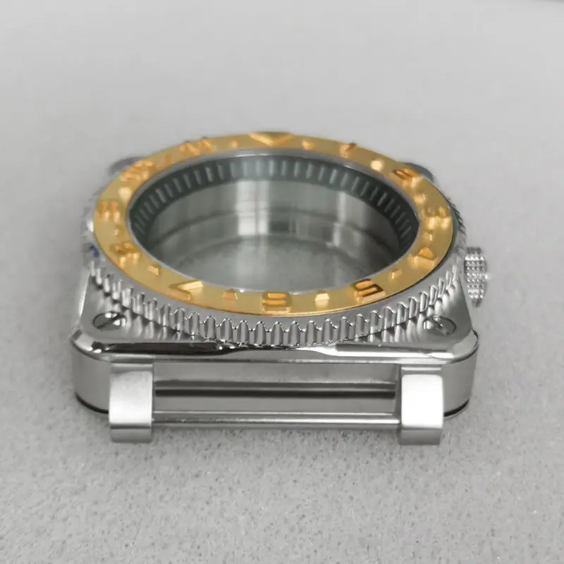 Mod Seiko SKX007 NH35 Case Square Pilot Cockpit Case Fits NH35 NH36 4R Movement Sapphire Crystal Glass Men's Dive Watch Cases