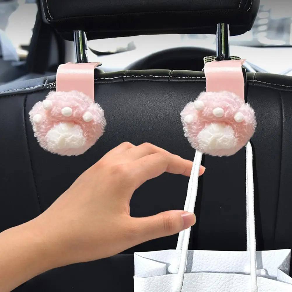 

2Pcs Seat Back Hooks Durable Pink Easy Installation Car Interior Accessories Car Headrest Hooks Seat Back Hangers