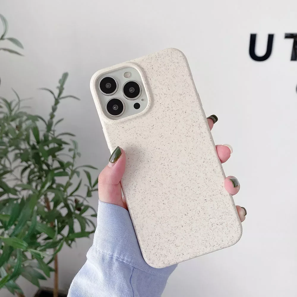 

Eco-friendly Wheat Straw Case For iPhone 13 Pro Max 12 11 Mini XR XS MAX X 7 8 Plus Solid Color Matte Bumper Soft Silicone Cover