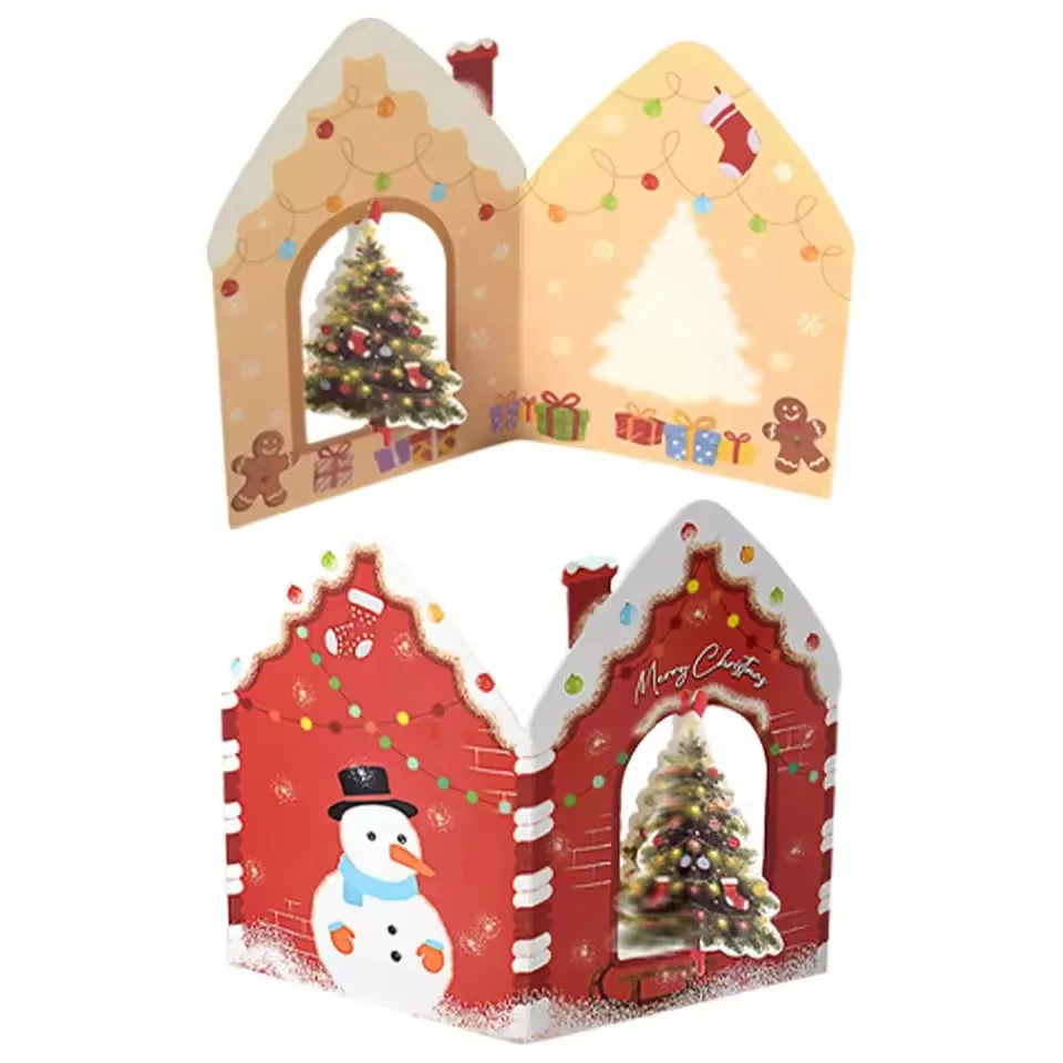 Открытки с Рождеством 3D вращающиеся  xunyihappy