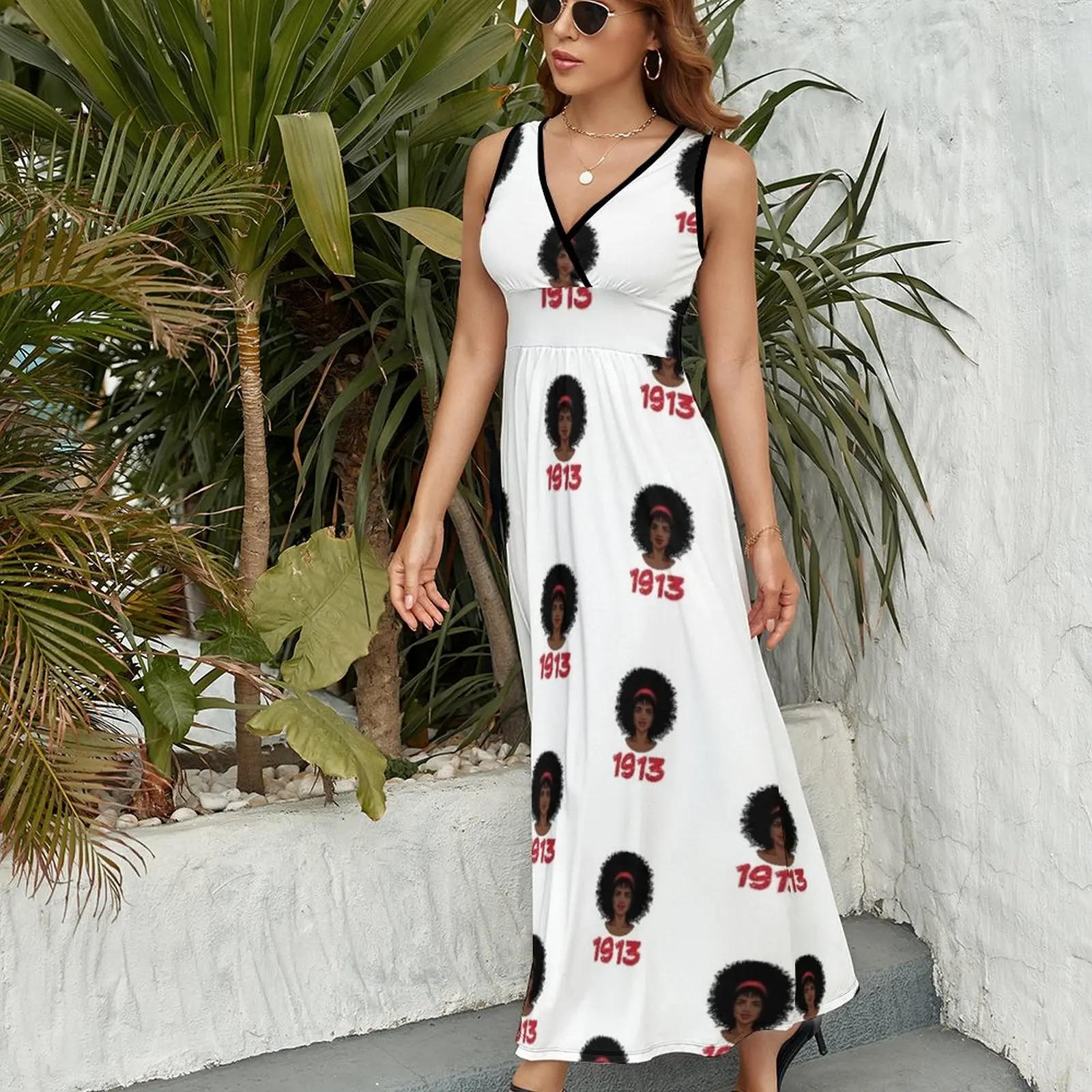 Женское вечернее платье без рукавов Delta Sorority DST 1913 Sigma Theta параферналия