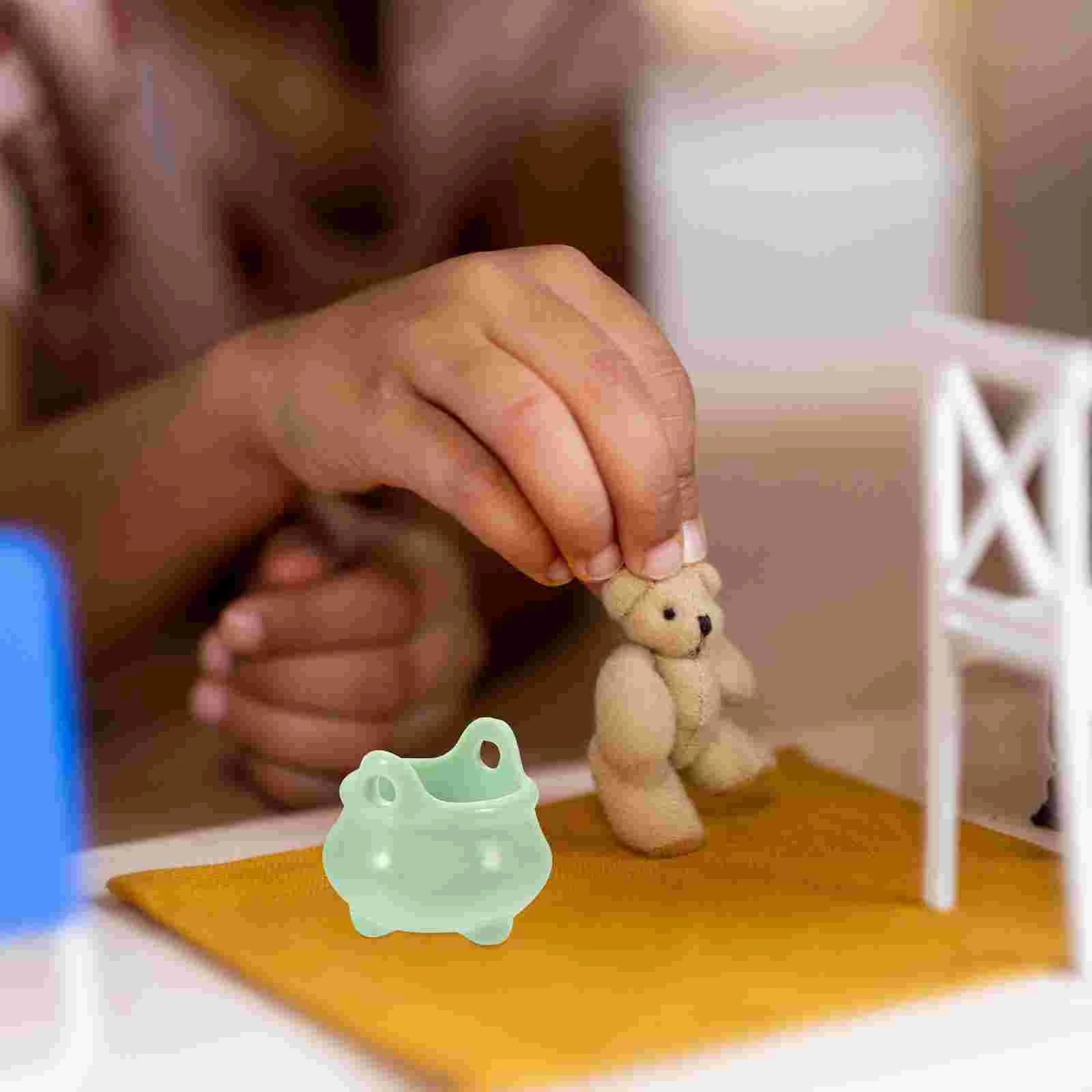 10 шт. мини-котел на Хэллоуин миниатюры оптом для поделок чайники пластиковая