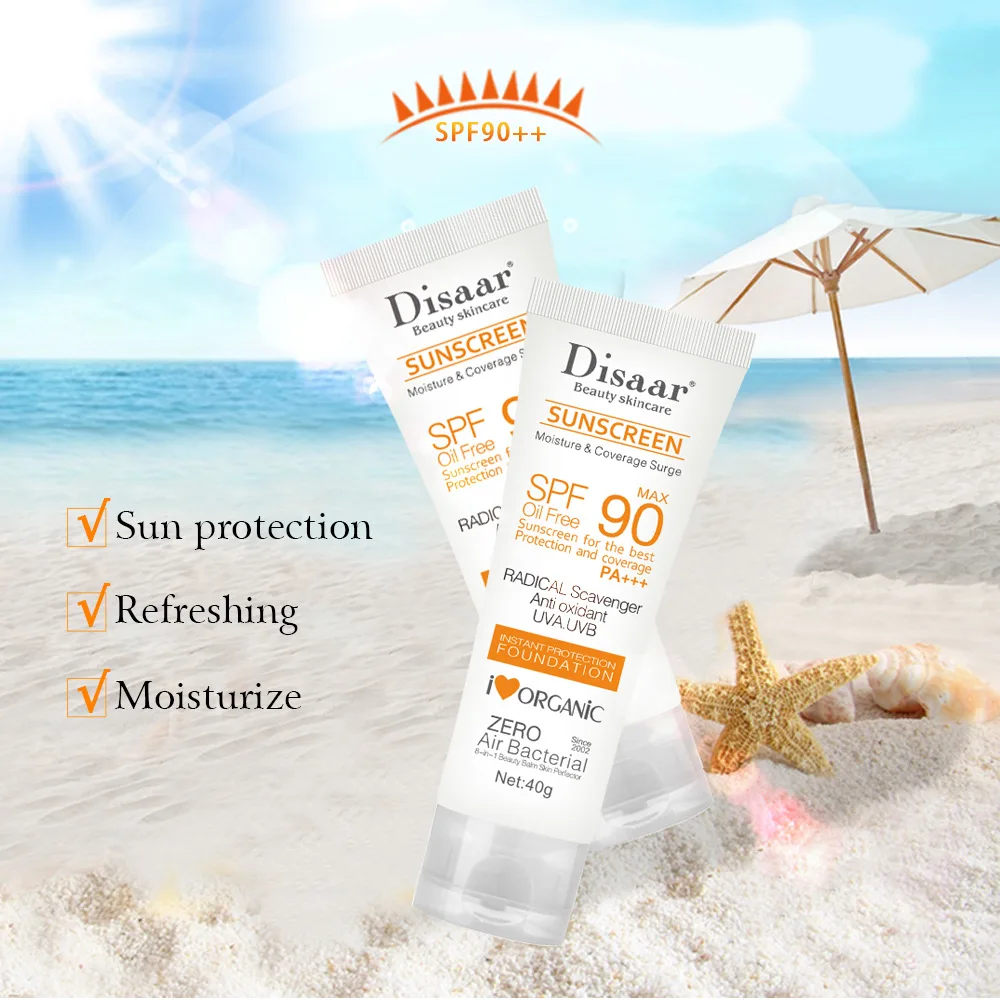 Disaar Facial Body Sunscreen Whitening Cream Sunblock Skin Protective Anti-Aging Oil-Control Moisturizing SPF 50/90 Face Summer