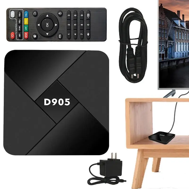 

D905 Smart TV Box Cortex-A53 Quad Core 2G Wifi 4K 1080P Set Top Box Youtube Video Media Player For Android 10.0 Phones