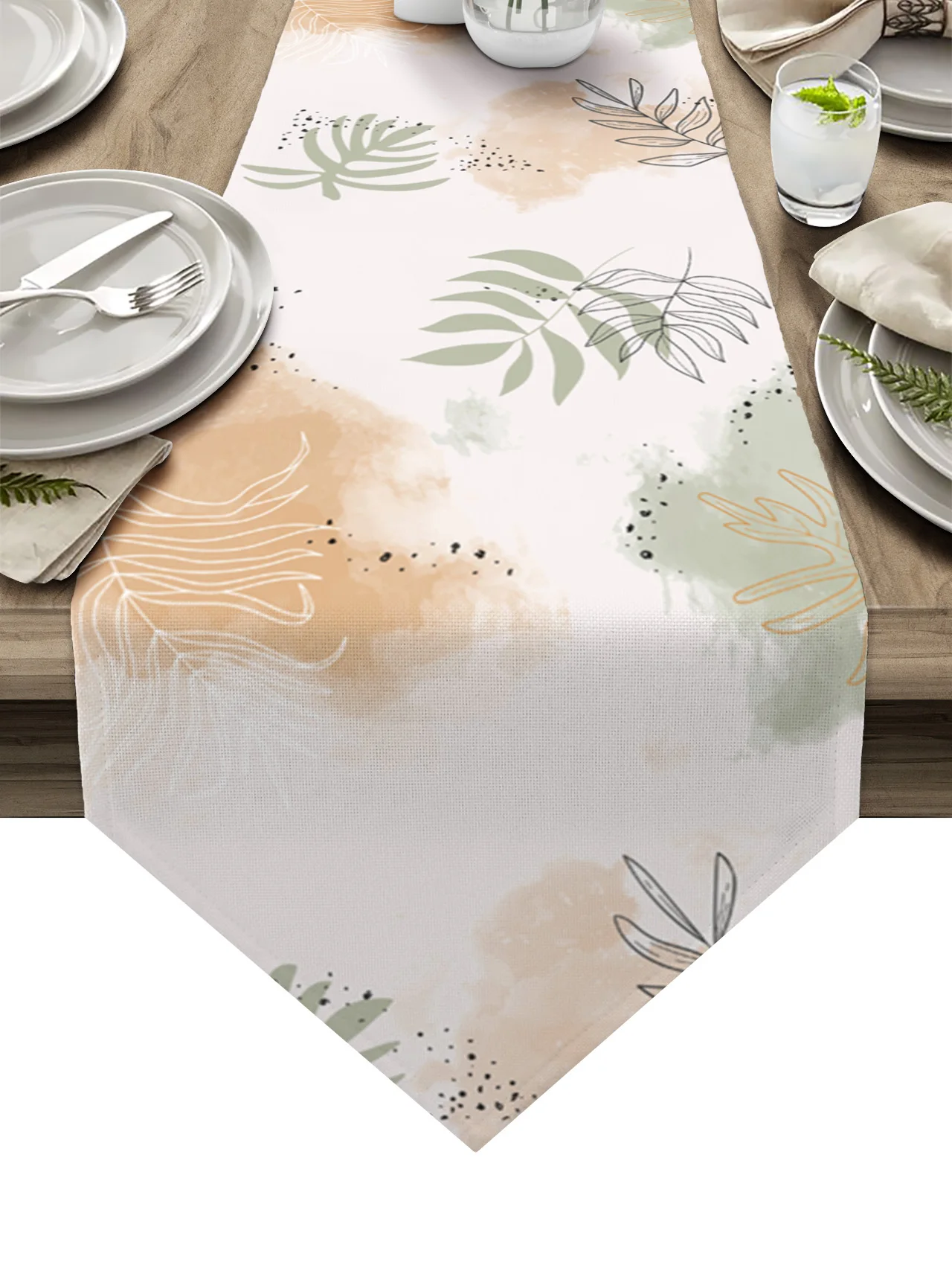 

Abstract Tropical Plants Coffee Table Decor Tablecloth Wedding Decoration Dinning Table Decoration Table Runner
