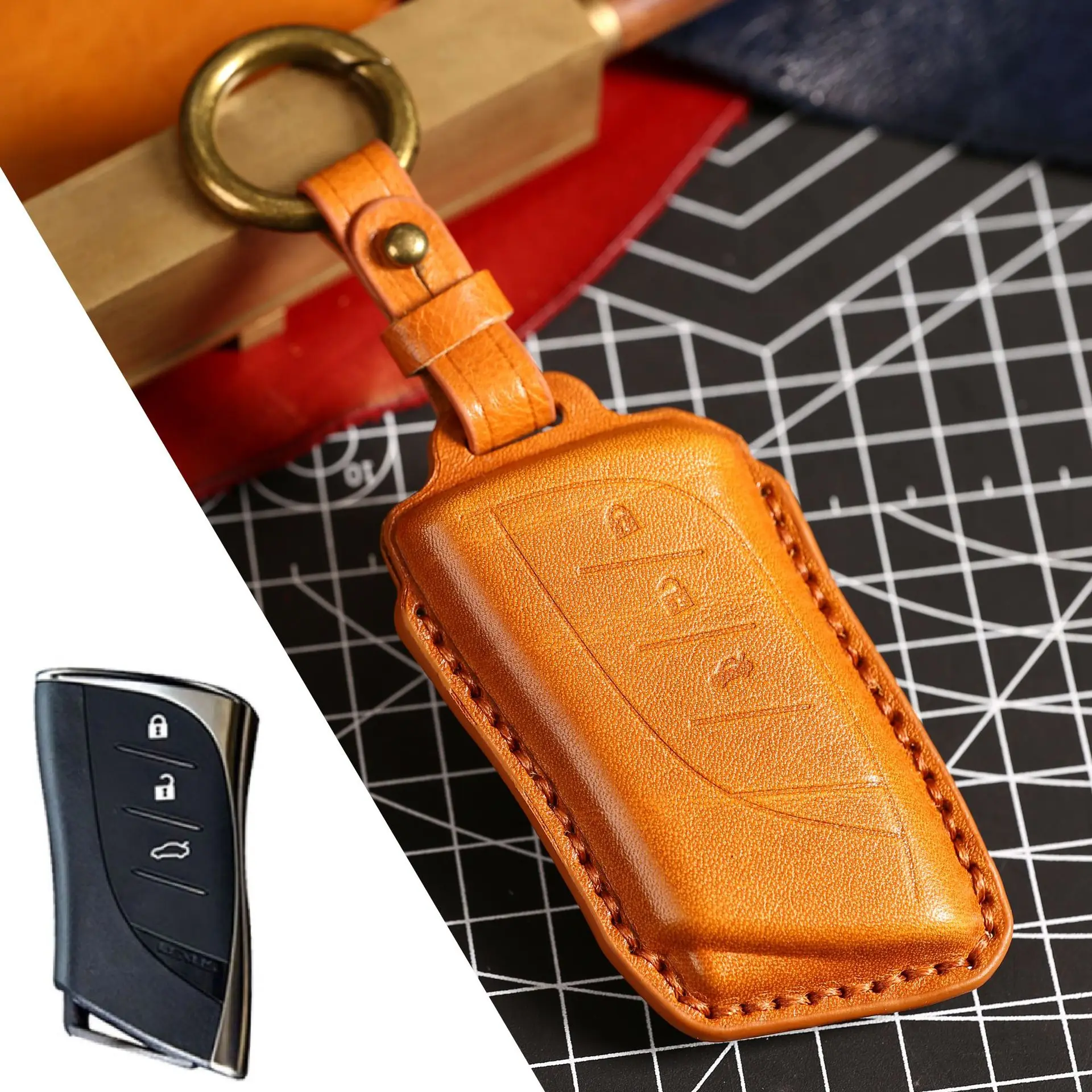 

Genuine Leather Car Key Case for Lexus ES200 ES260 ES300H ES350 GX460 LC500H LS350 LS500 LS500H UX200 UX250H UX260H