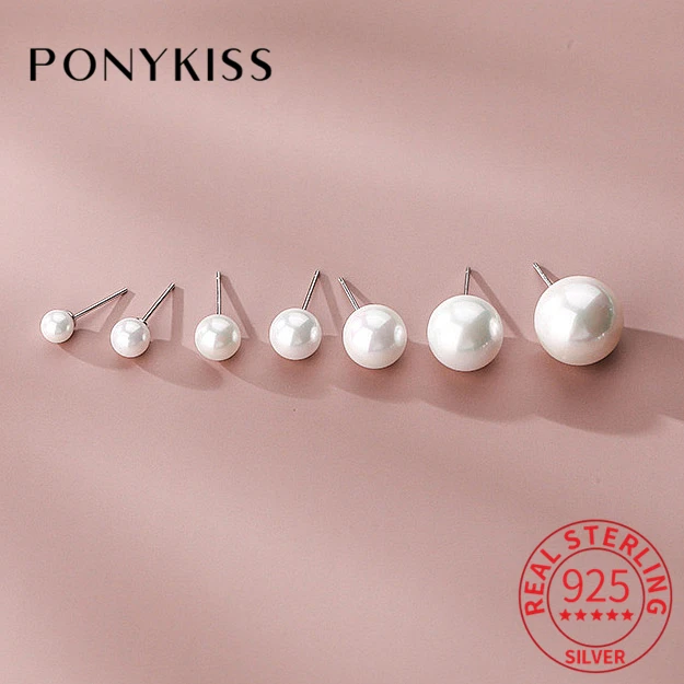 

Серьги-гвоздики женские круглые из серебра 925 пробы с жемчугом