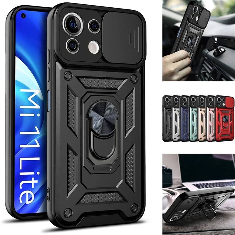 

For Xiaomi Mi 11 Lite 5G NE Case Slide Camera Protect Phone Cases For Xiaomi Mi 11 11Lite Mi11 Lite 5G NE 11Lite5GNE Back Cover