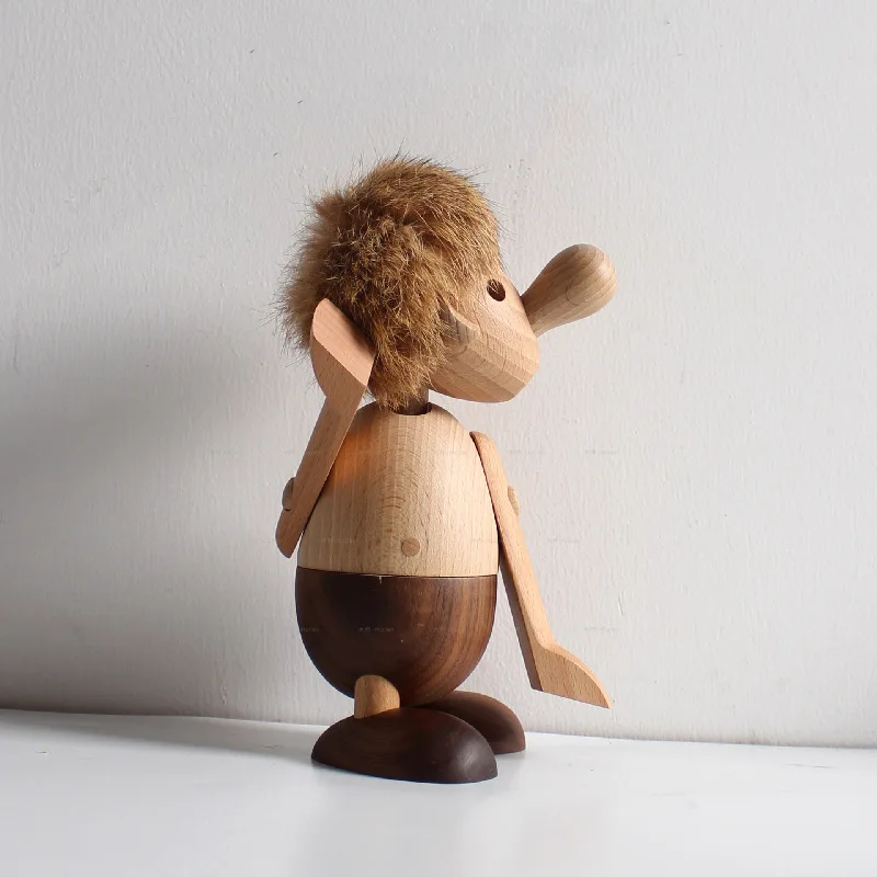 

Figure Ornament Solid Wood Cute And Creative Doll Desktop Decoration Funny Doll Home Accessories Qixi Children's Day Gift