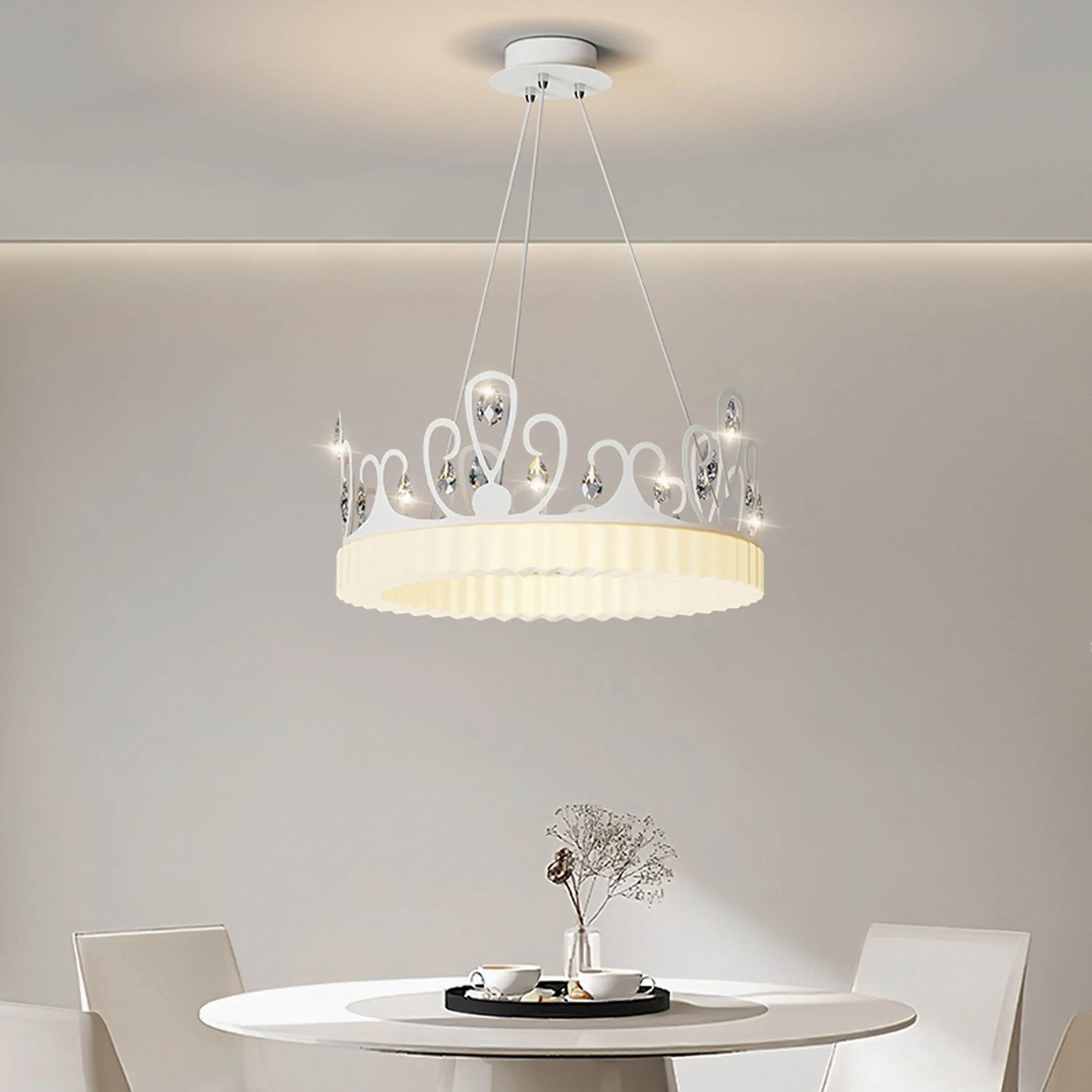 

Modern Creative Design Hotel Living Room Ceiling Hanging Lamp Lighting Round Pendant Light Led Royal Crown Chandelier