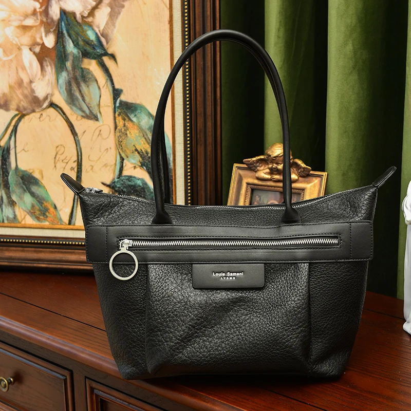 

Сумка на плечо женская из мягкой кожи, вместительный саквояж кросс-боди, Роскошный дизайнерский чемоданчик, повседневный тоут, модный мессе...