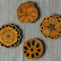 lotus round wood coasters cup mat tea coffee mug drinks holder table mat wooden coasters drinks placemat bamboo insulation mat