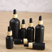 5 100ml black dropper bottles frosted pipette bottle glass vial empty container for cosmetics essential oil perfume serum