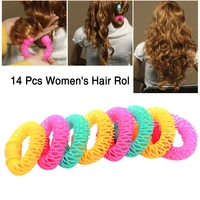 new fashion 14 pieces magic hair curler spiral curls roller donuts curl hair styling tool hair accessories large curls tool