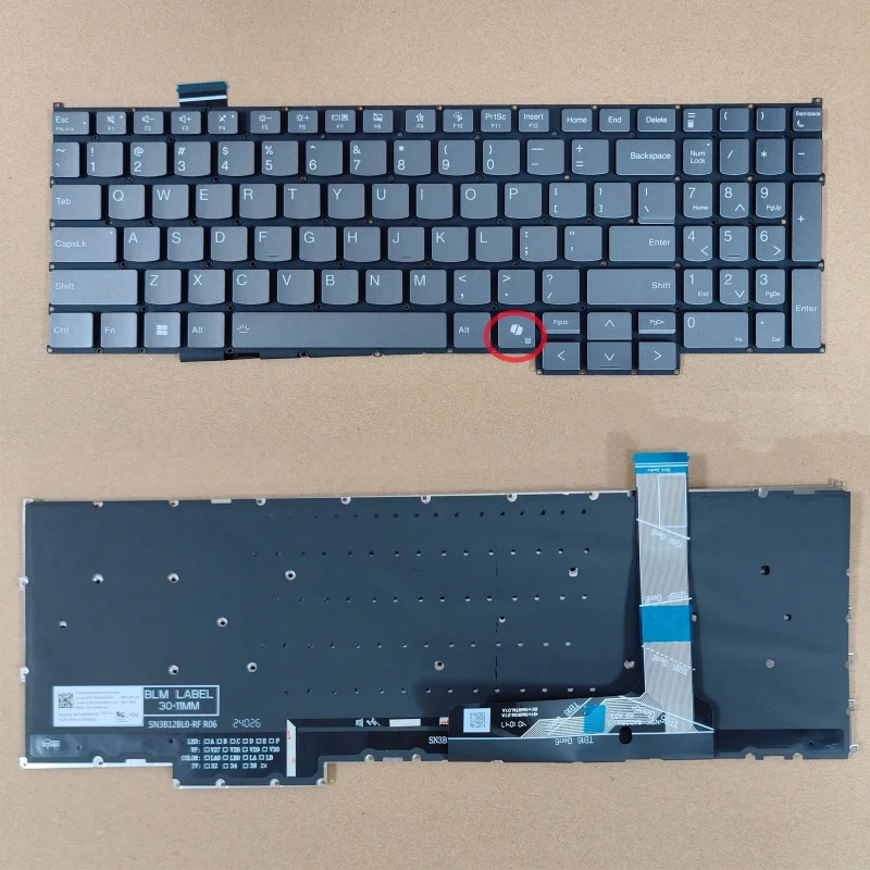Новая клавиатура US с подсветкой и AI для Lenovo ThinkBook 16+, 16p G4, 16 G5, 16 G6 IRH IRL (art.: 3920d925bc6de) - 3920d925bc6de