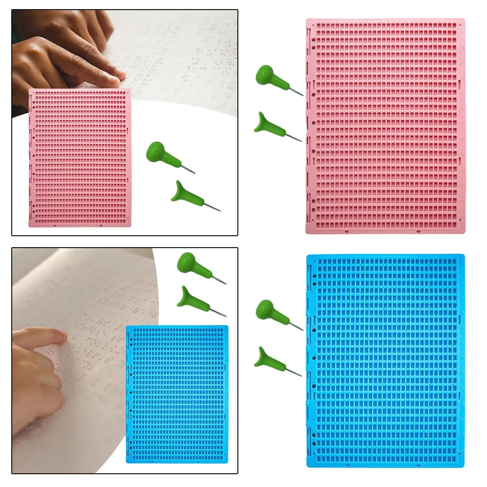 Braille Writing Slate for Visually Impaired Learning Supplies Fingerboard 27 Lines 30 Cells Home Beginners