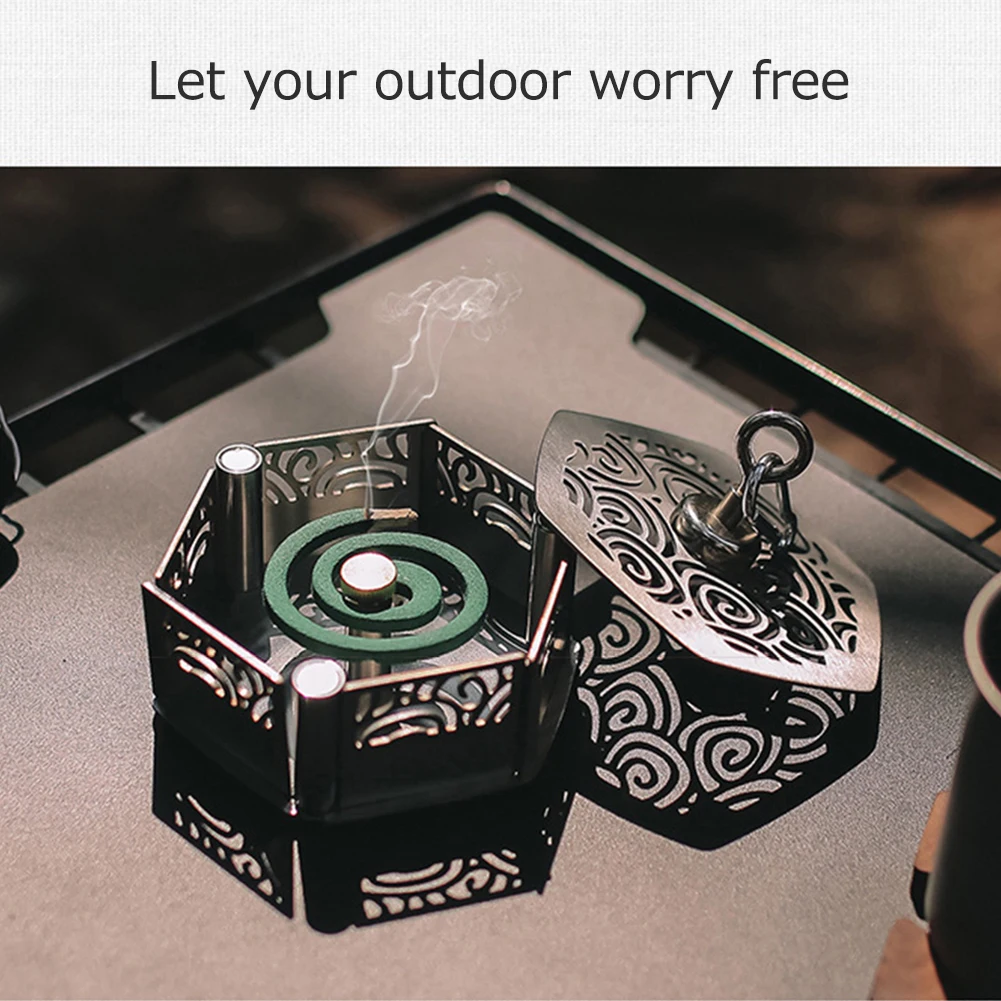 

Mosquito Coil Holder Outdoors Portable Incense Hanging Holder Stainless Steel Multifunctional for Camping Hiking Travel Tool