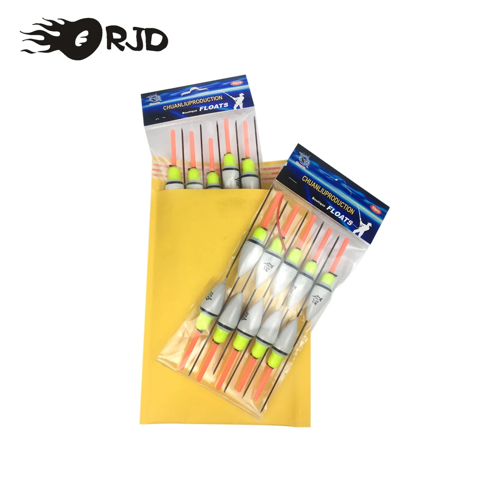 

ORJD 10pcs Glowing Fishing Float Luminous Bottom Floater Moving Long Tail For Light Lake Ocean Fishing Bobber