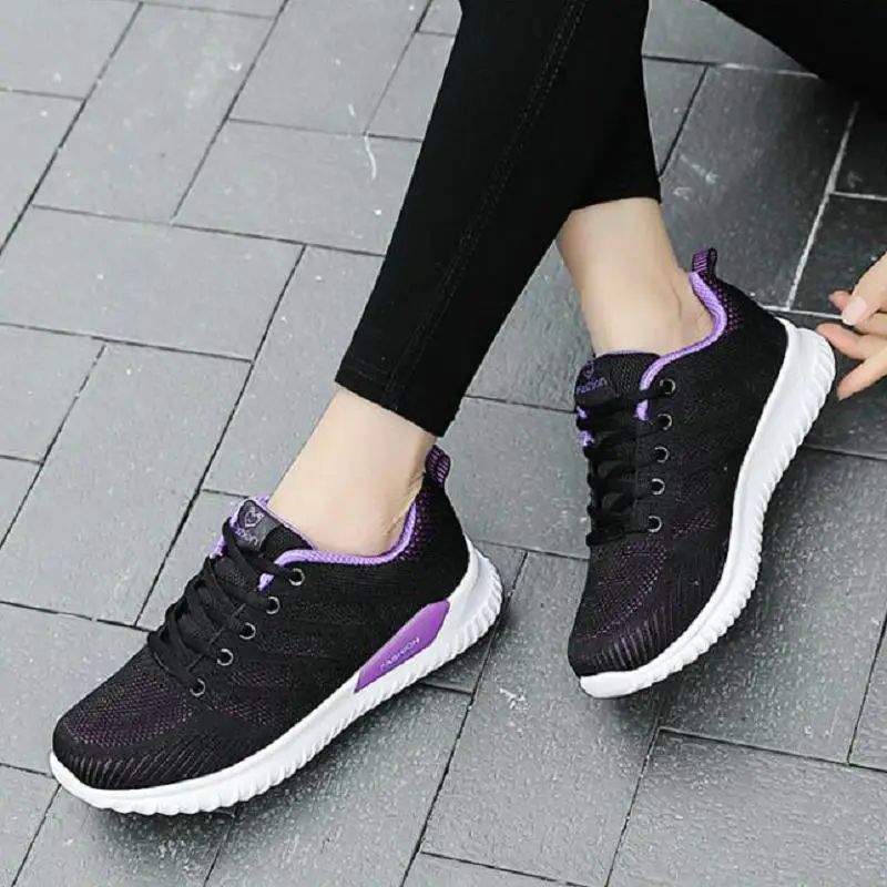 2023 Spring New Sports Shoes Women's Flat All-Match Mesh Breathable Travel Shoe Students Casual Running Style Zapatos De Mujeres