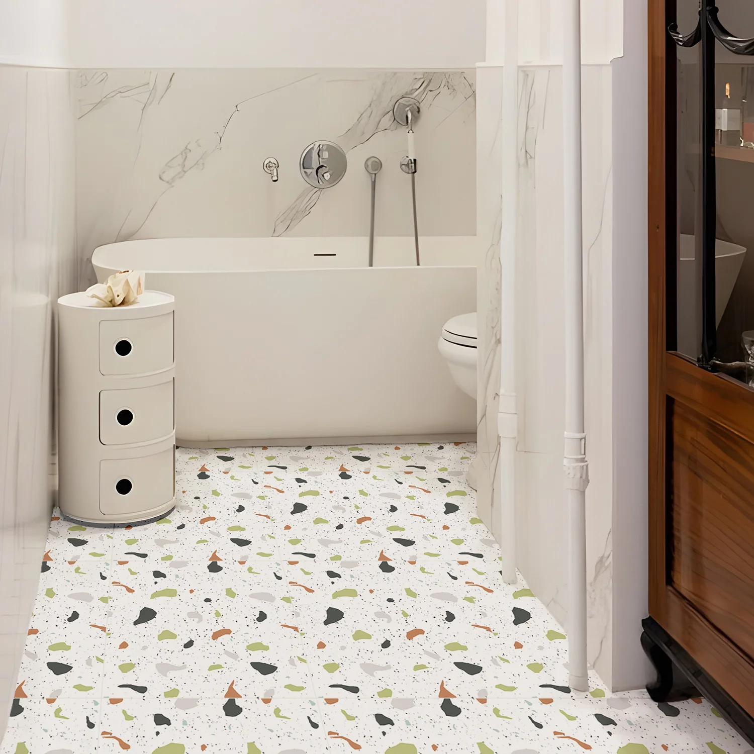 Наклейки на пол 6 листов водостойкие для кухни