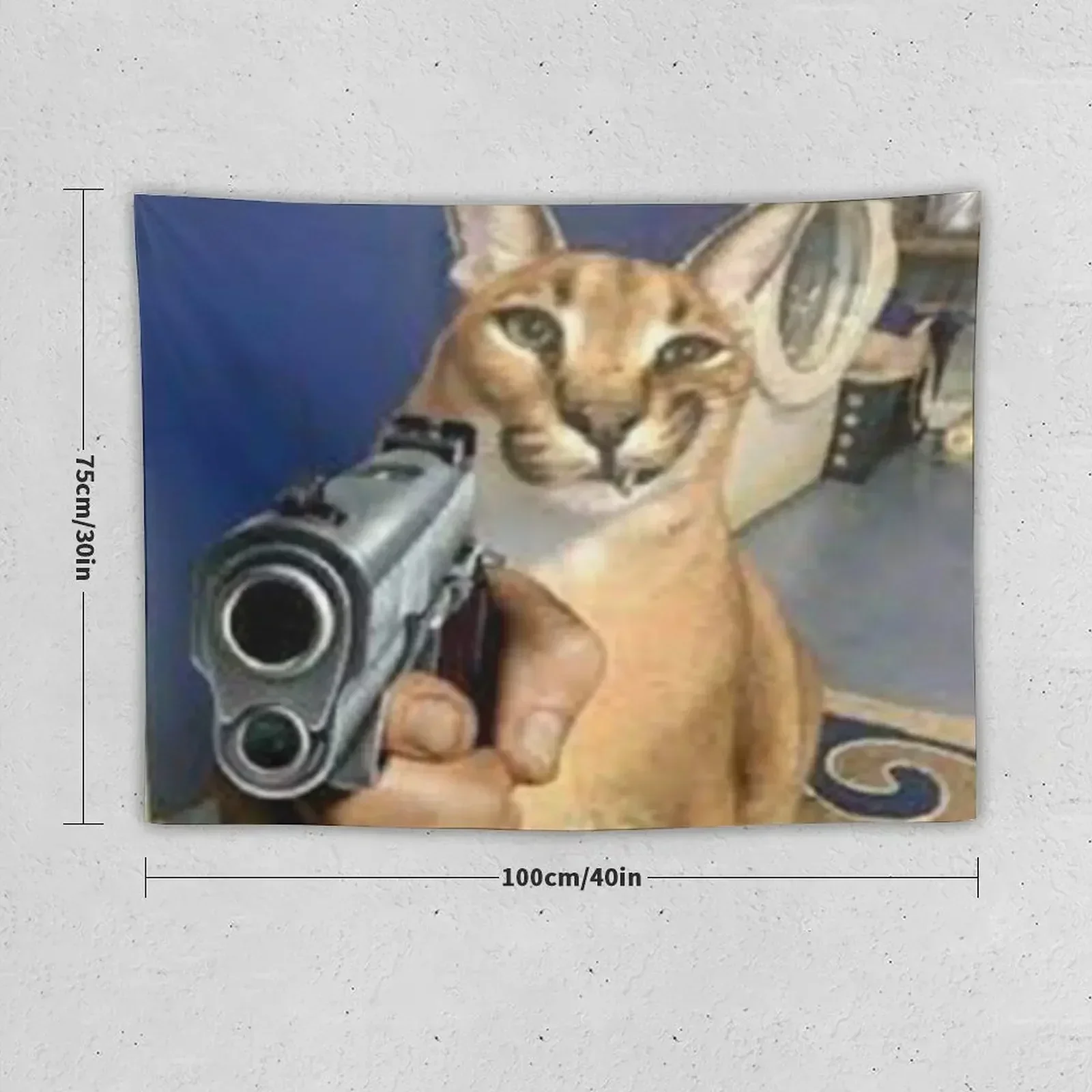 Big Floppa Gangsta гобелен забавная настенная роспись эстетический декор комнаты