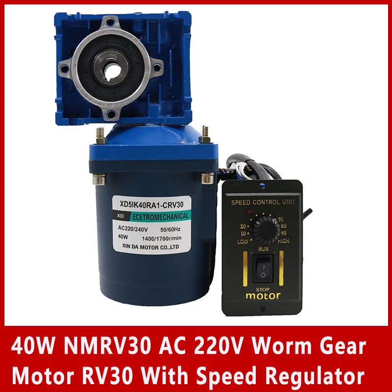 RV30 40 Вт 220 В переменного тока Червячный мотор-редуктор с двойным выходом и