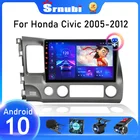 Автомагнитола Srnubi, Android 10, для Honda Civic 8 2005-2012, мультимедийный видеоплеер, GPS-навигация, 2 Din, 4G, Wi-Fi, аудио, DVD