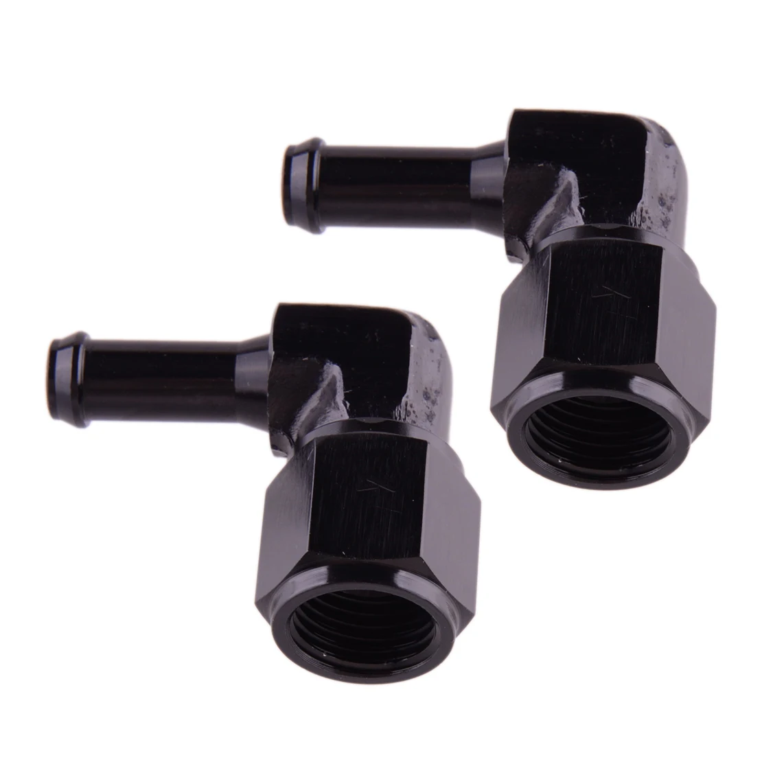 

2Pcs Car Swivel 90 Degree 6AN to 3/8 & 5/16 Barb Female Fitting Adapter Aluminum Alloy for Fuel Line Pump Filter Accessories