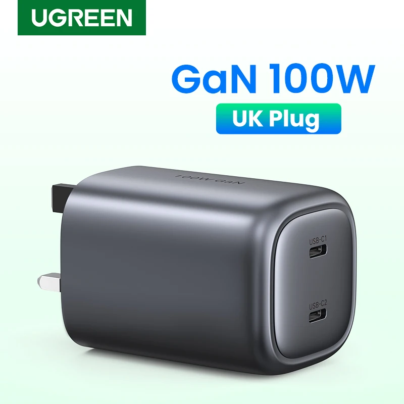 UGREEN UK Plug GaN 100W 65W Fast Charger for Macbook tablet Fast Charging for iPhone Xiaomi USB Type C PD Charge for iPhone 14