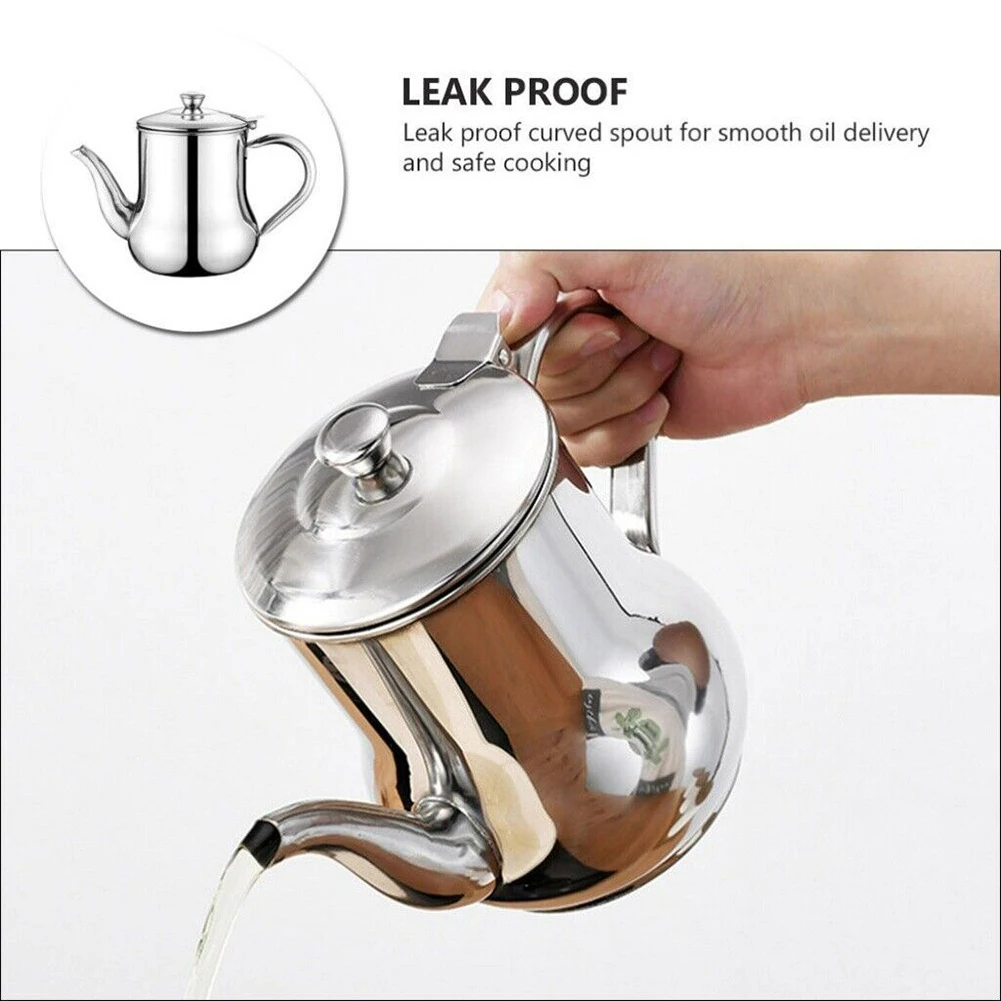 

Stainless Steel Oilcan Leakage Proof Oiler For Kitchen Sauce Vinegar Dust-Proof Oil Storage Container Kitchen Tools