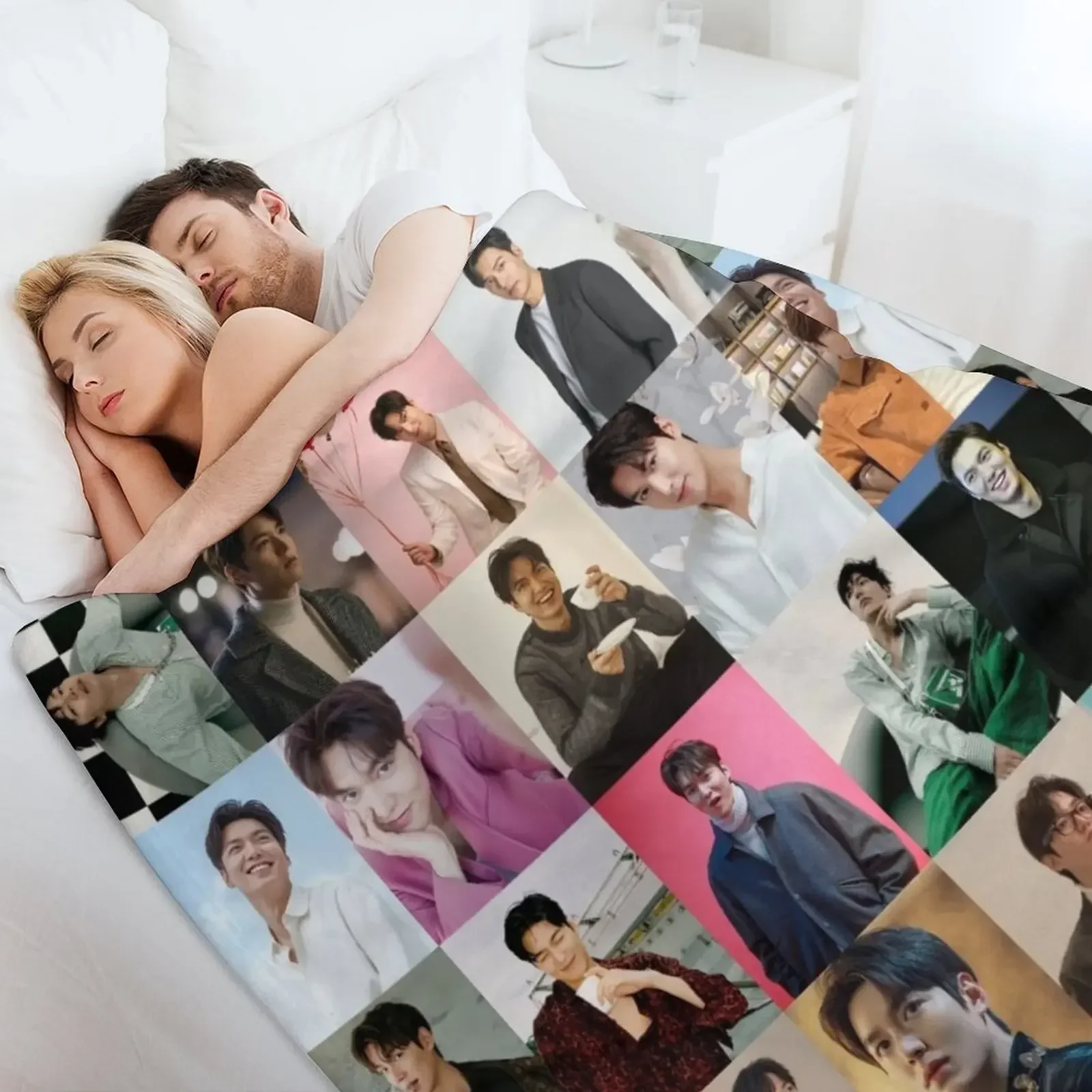 Плед lee min ho тяжелые милые мягкие клетчатые одеяла для дивана