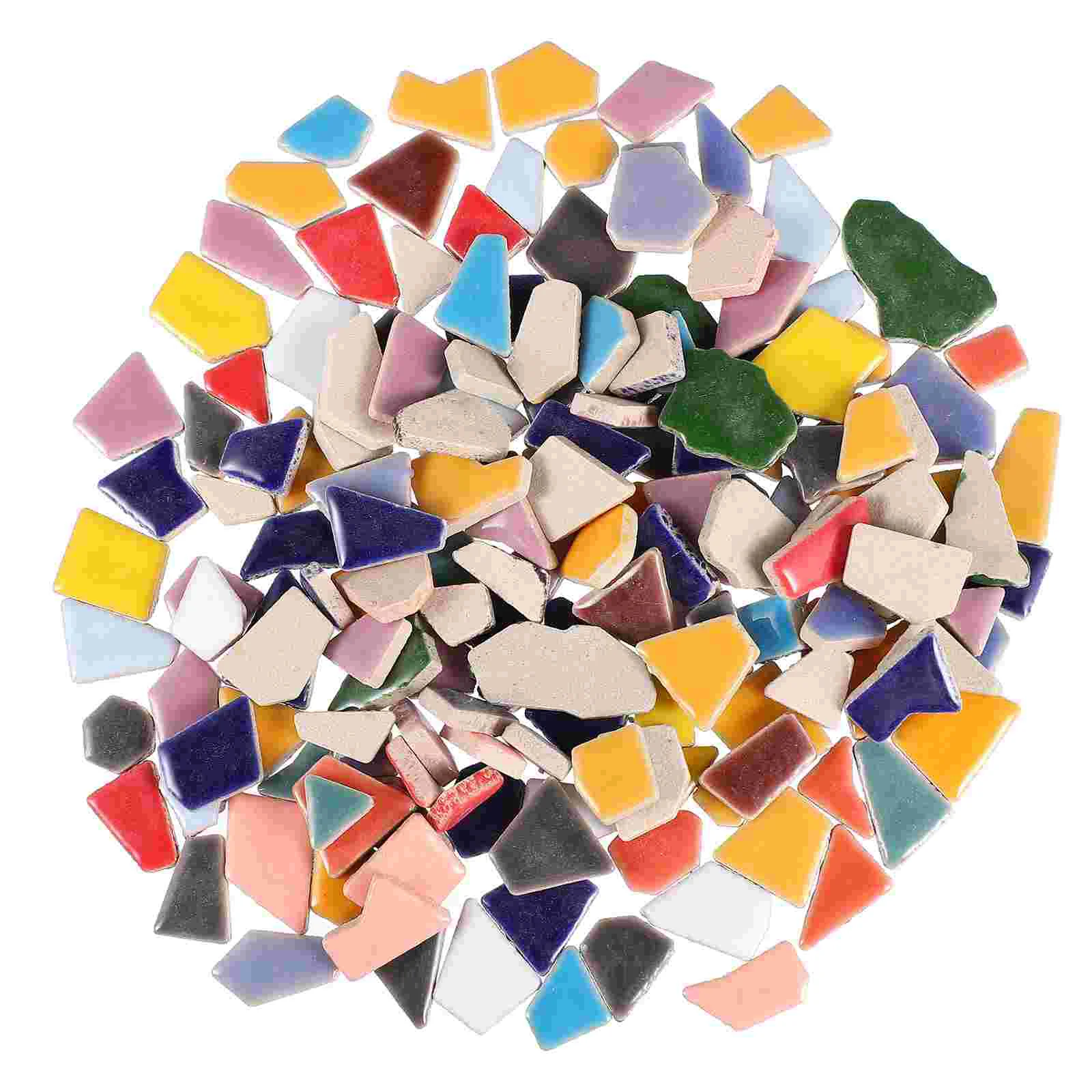 200 G Ceramic Mosaic DIY Glazed Square Picture Frame Assortment Irregular Shape Tile Stone Colorful Vases Particulate