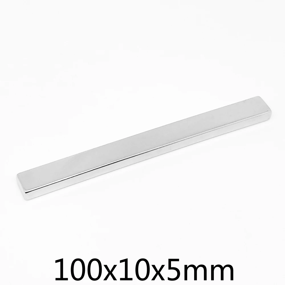 1/2/5/10 шт. 100x10x5 мм Длинный Блок мощные магнитные магниты N35 Quadrate постоянные NdFeB 100*10*5