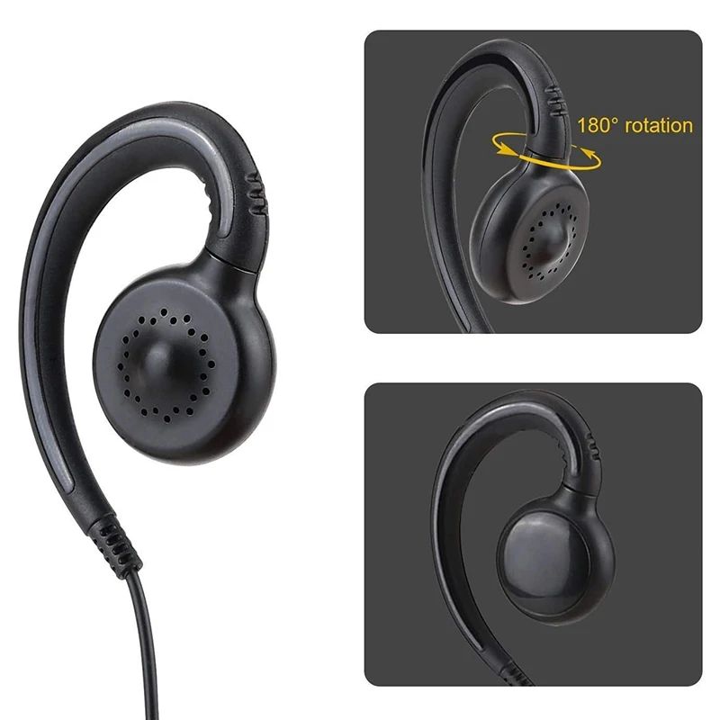 (2Pack)2Pin Walkie Talkie Accessorie Earpiece Headset with PTT Mic for Motorola GP300 GP308 CP200 CP200D CLS1110 CLS1410 CLS1450