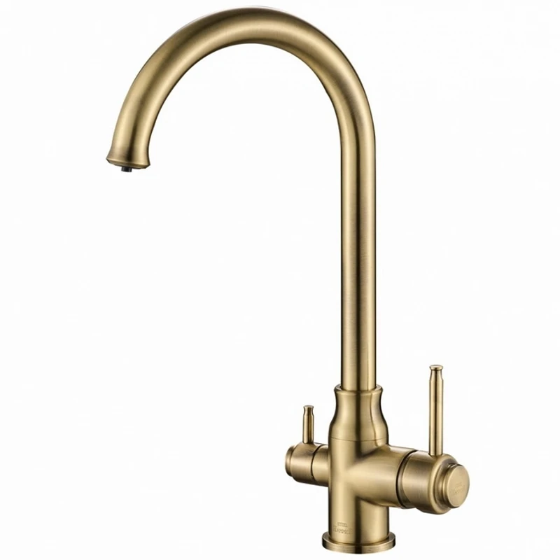 Смеситель для кухни под фильтр Steel Hammer SH 763 BRONZE (Гибкая подводка 45 см комплект