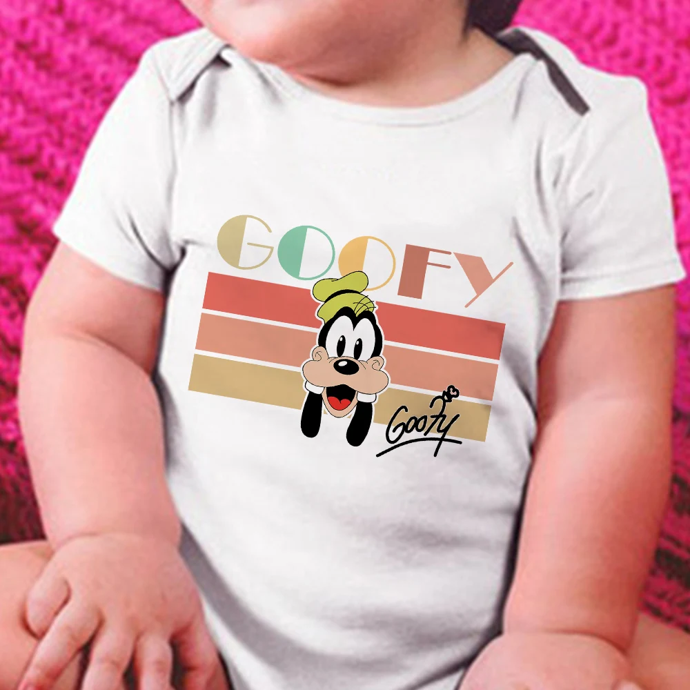 

Funny Disney Goofy Graphics Newborn Romper New Cartoon Harajuku Trend Short Sleeve Four Seasons Baby Jumpsuit
