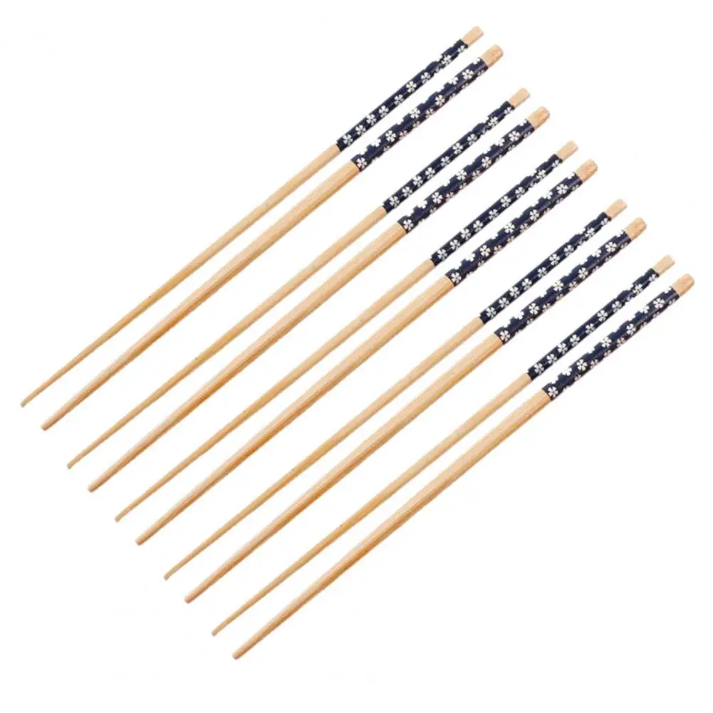 

Палочки для еды, удобные легкие пищевые палочки в японском стиле, с цветочным рисунком, для отеля, 5 пар