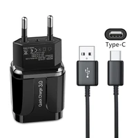 18w usb charger quick charge type c cable for samsung galaxy s9 s6 a12 m32 s22 5g smartphones phone power adapter lenovo tab p11