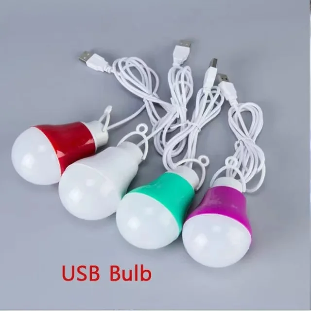 

Colorful PVC USB Bulb Light portable Lamp LED 5730 for hiking camping Tent travel Work With Power Bank Notebook