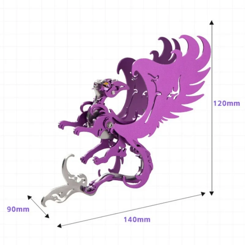 3D Metal Cat Princess Puzzle Model Building Kits Furry Maine Coon Mechanical Animals DIY Assembly Toy - 37PCS+