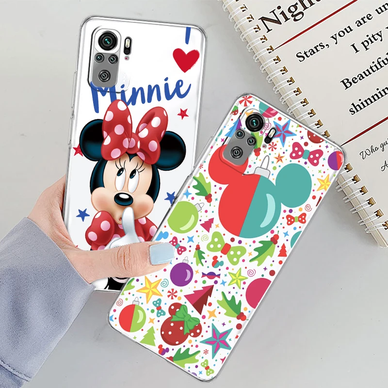 

Transparent Cover Couple Mickey Minnie Hot Phone Case For Xiaomi Redmi Note 11E 11S 11 11T 10 10S 9 9T 9S 8 8T Pro Plus 5G 7