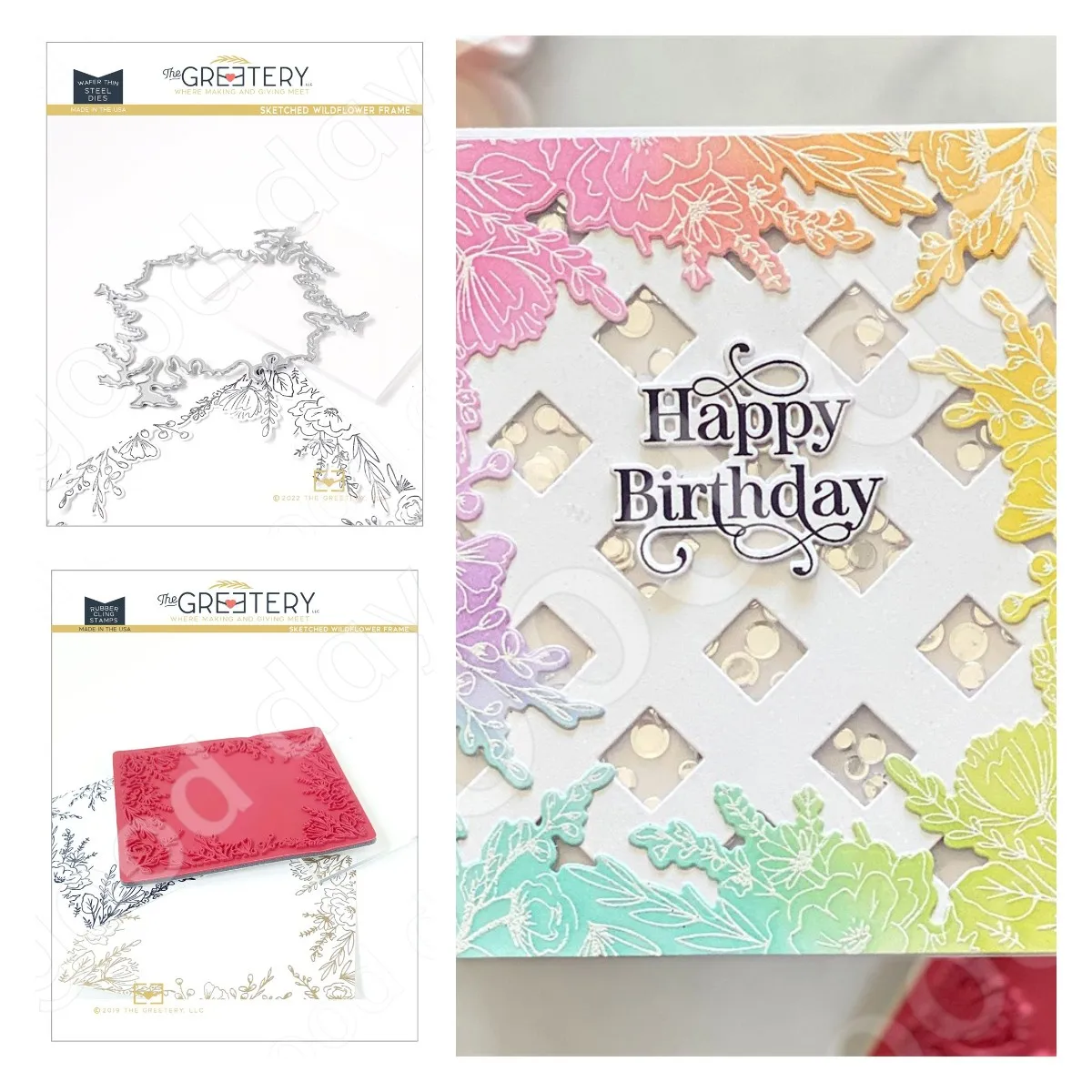 

New Sketched Wildflower Frame Cutting Dies and Stamps Scrapbook Diary Decoration Embossing Template Diy Greeting Card Handmade