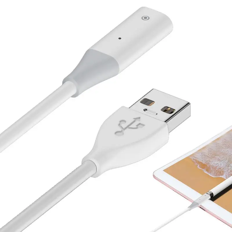 Charger Wire For Apples Pencil Adapter Charging Cable Cord For Apples Touchscreen Stylus Pen Male To Female Extension USB Cable