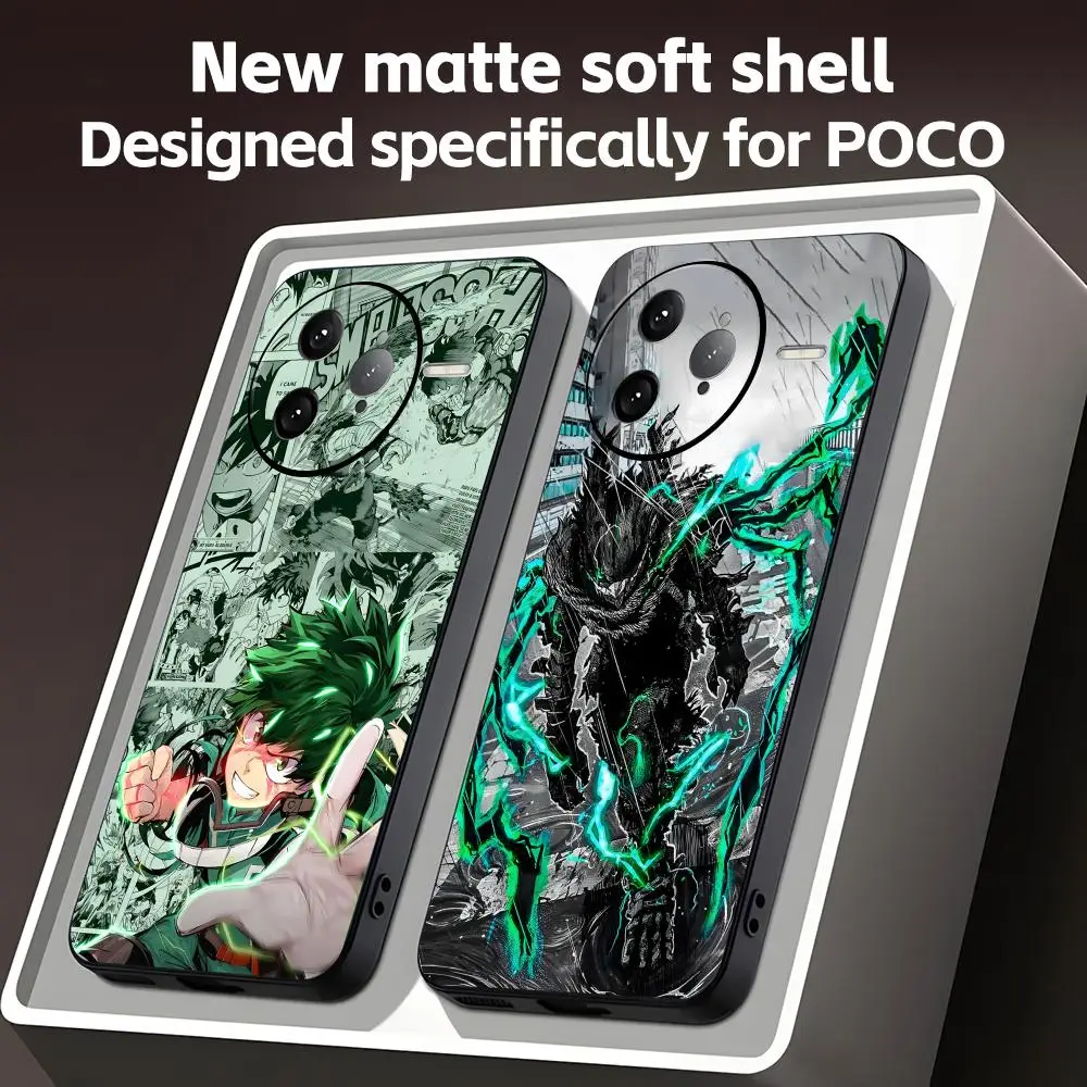 Фото Чехол для телефона Deku My Hero Academia для Xiaomi POCO M7 M6 M5 X7 X6 X5 F7 F6 F5 Soft Black Pro 5G, чехол для телефона №1