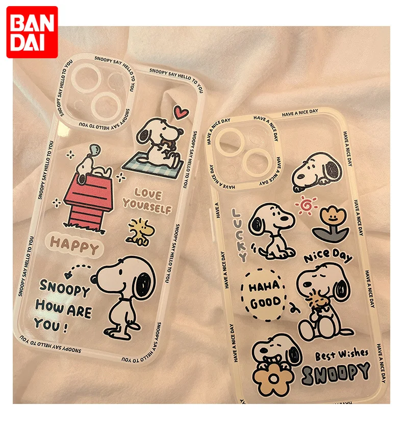 

Bandai Anime Cute Cartoon Snoopy Clear Angel Eyes Silicone Phone Case For iPhone Xs Max XR 11 12 13Mini 13 Pro Max Case