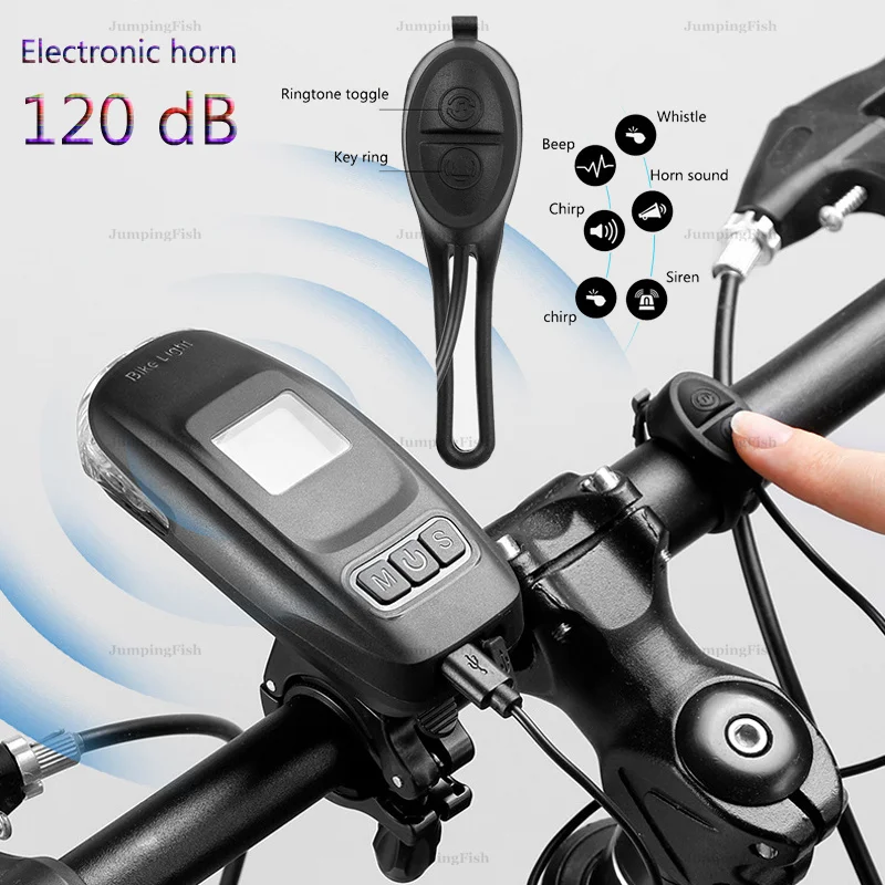 

Фонарь велосипедный 3 в 1, USB, 5 светодиодов, водостойкий IPX4