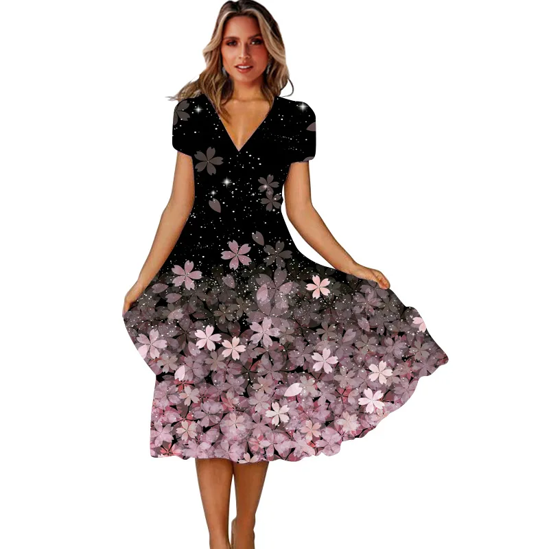 Женские летние платья 2022 сексуальное зеленое пляжное платье с цветочным принтом