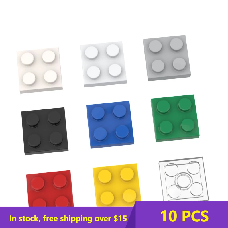 

10PCS MOC Bricks Building Blocks 3022 Plate 2x2 Bricks Assembles Particles DIY Education Parts Toy For Children Gift