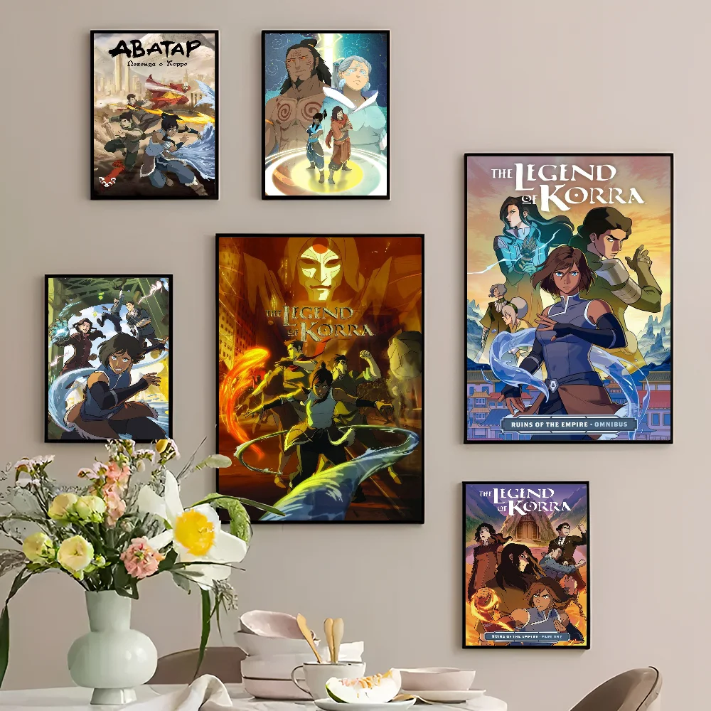 Cartoon Avatar The Legend Korra Whitepaper Poster Waterproof Paper Sticker Coffee House Bar Aesthetic Art Wall Painting