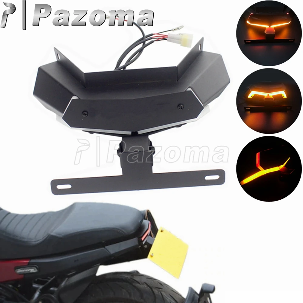 

Stainless Steel LED License Plate Light Holder Bracket Motorcycle Turn Signal Fender Eliminator For Benelli Leoncino 500 BJ500